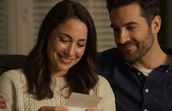 Happy couple smiling together